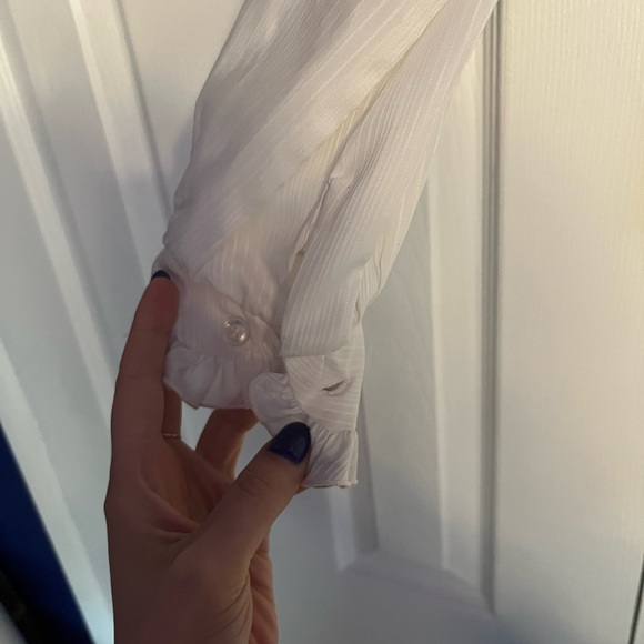 White Ruffled Blouse - Picture 3 of 5